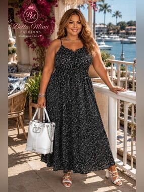 NWT Universal Thread speck like print midi dress size XXL  🖤🤍🖤 BC BAG 08